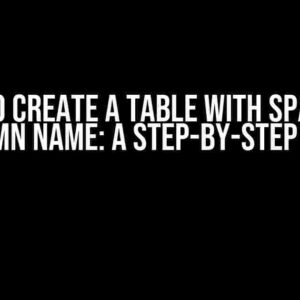 How to Create a Table with Spaces in Column Name: A Step-by-Step Guide